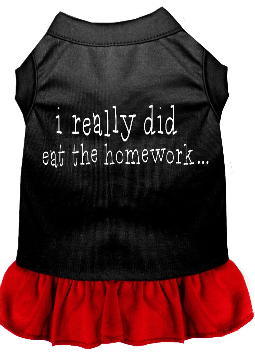 I Really Did Eat The Homework Screen Print Dress Black With Red Sm