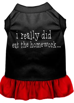 I Really Did Eat The Homework Screen Print Dress Black With Red Sm