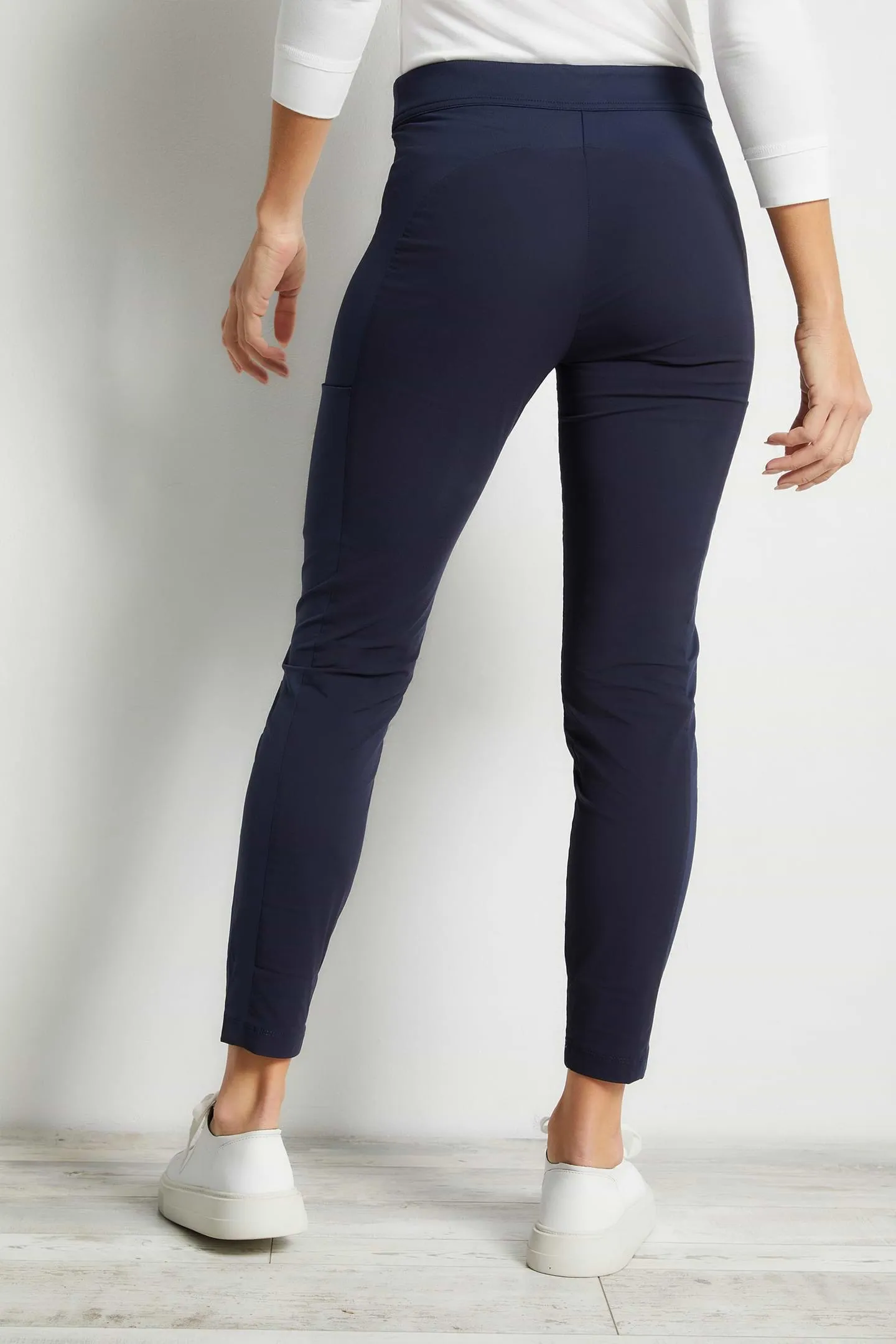 Ipant Hybrid Zip Front Slim Fit Pant - Navy