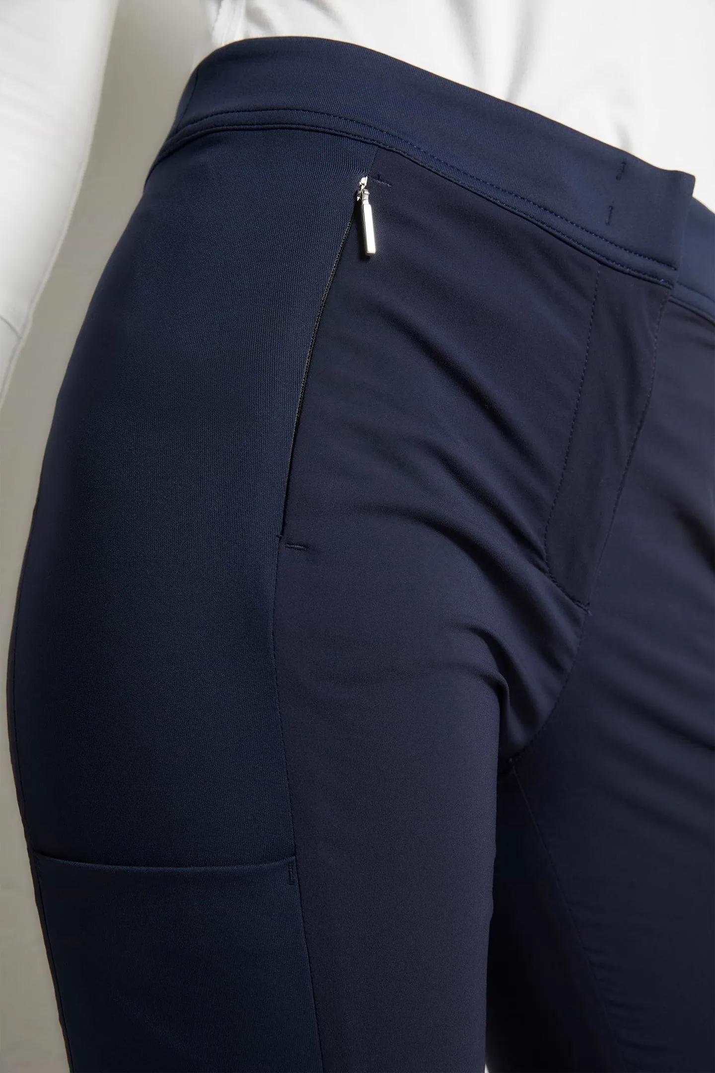 Ipant Hybrid Zip Front Slim Fit Pant - Navy