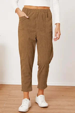 Keep It Cool Tapered Leg Elastic Waist Crop Pants