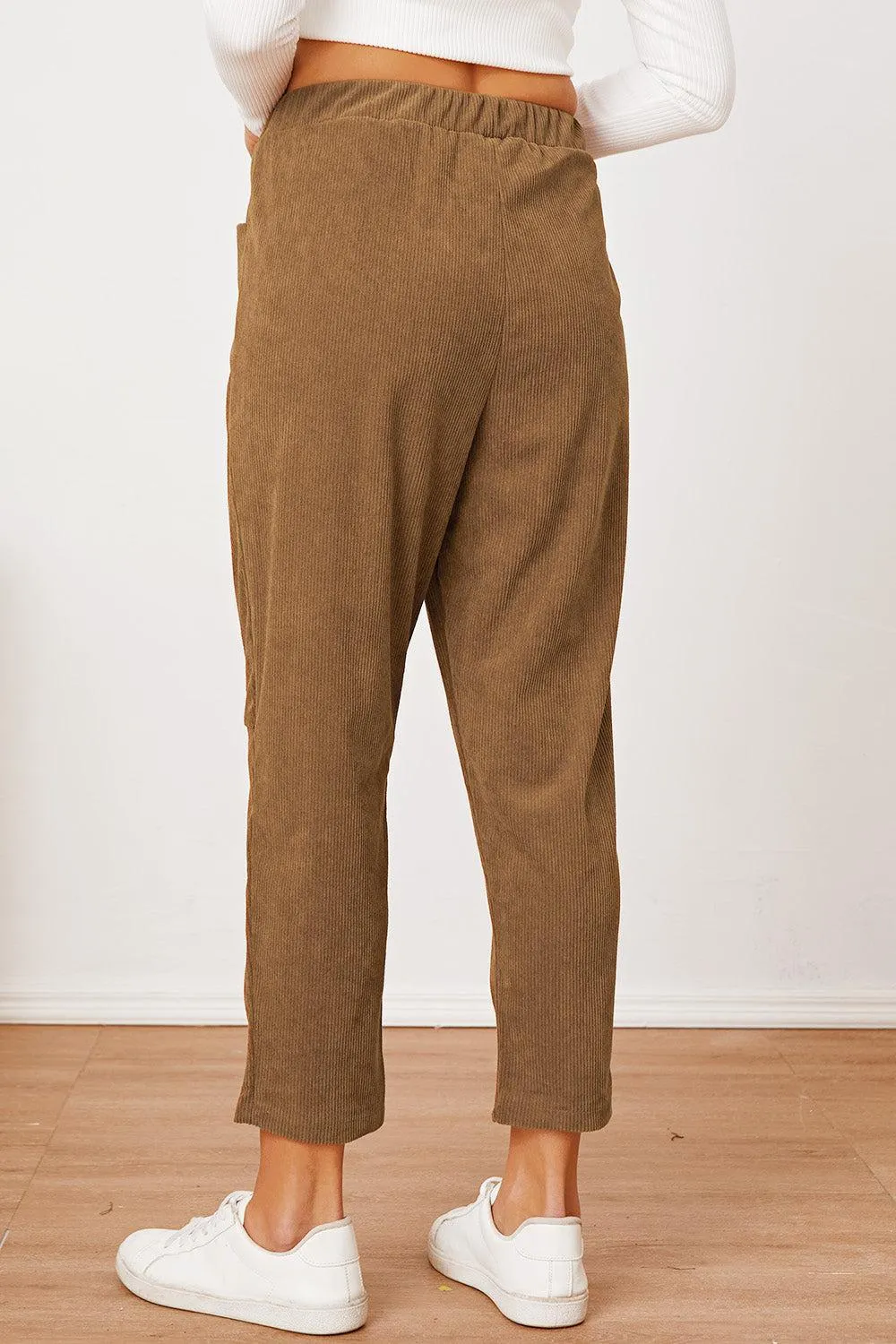 Keep It Cool Tapered Leg Elastic Waist Crop Pants