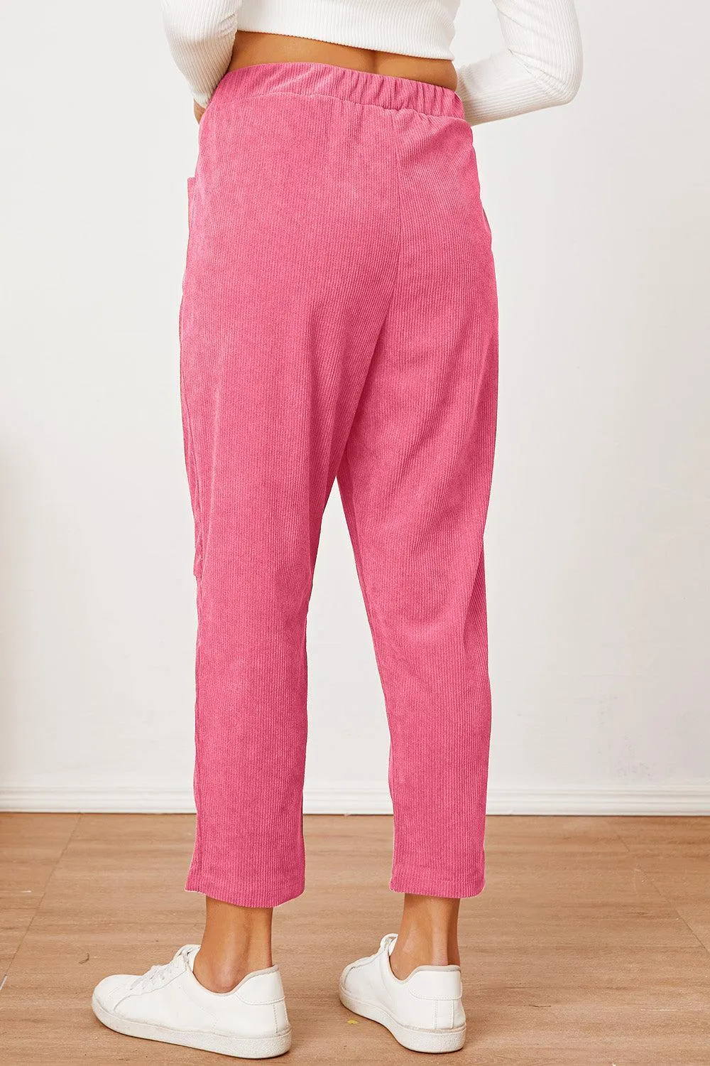 Keep It Cool Tapered Leg Elastic Waist Crop Pants