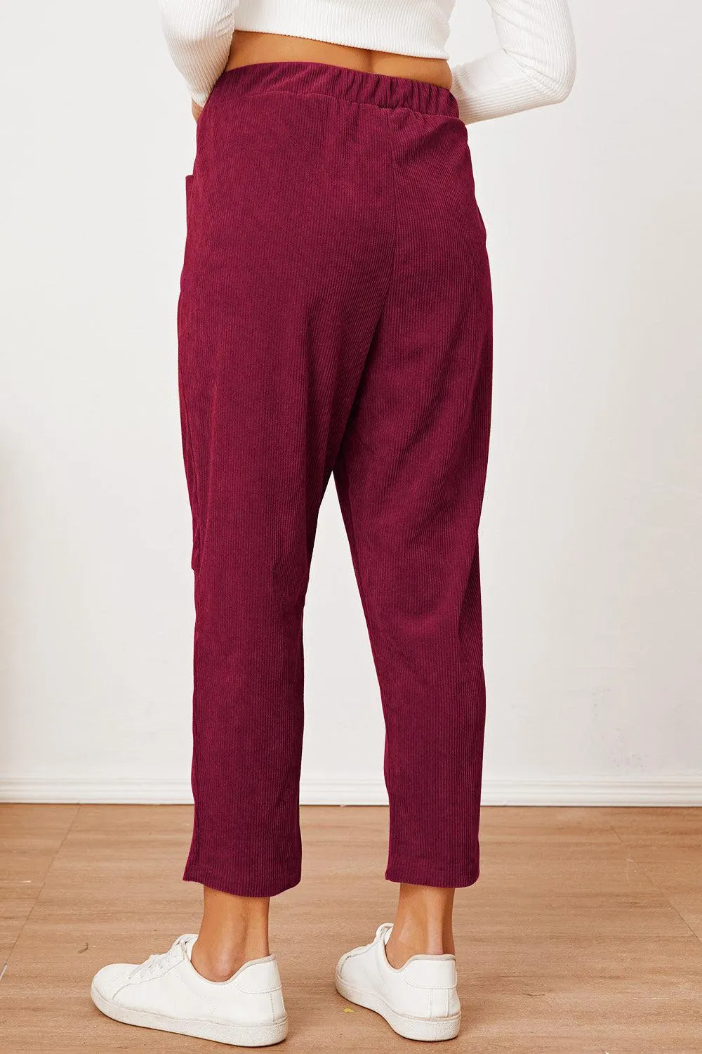 Keep It Cool Tapered Leg Elastic Waist Crop Pants