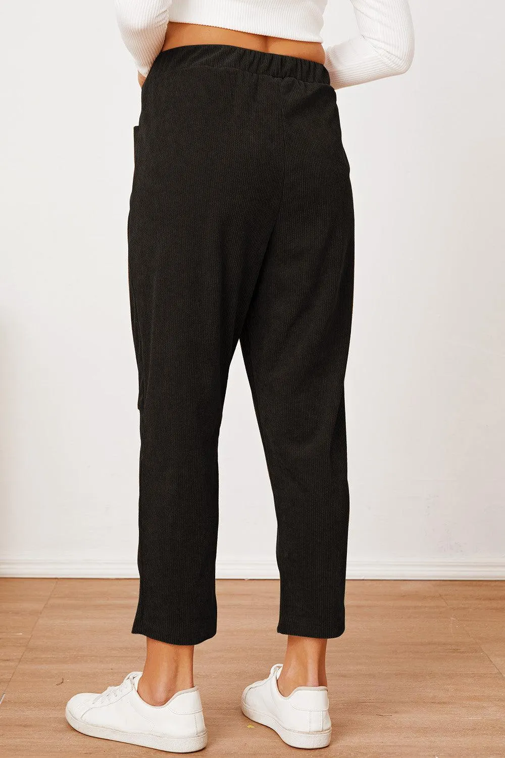 Keep It Cool Tapered Leg Elastic Waist Crop Pants