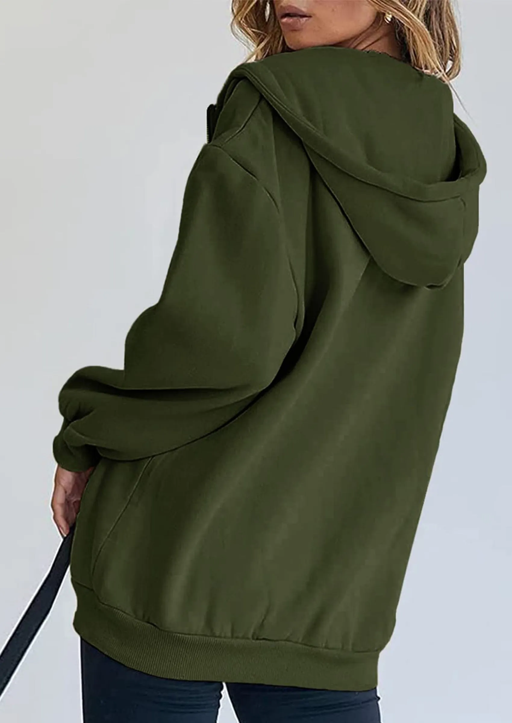 Long Sleeve Zip Up Y2K Hoodies With Pockets