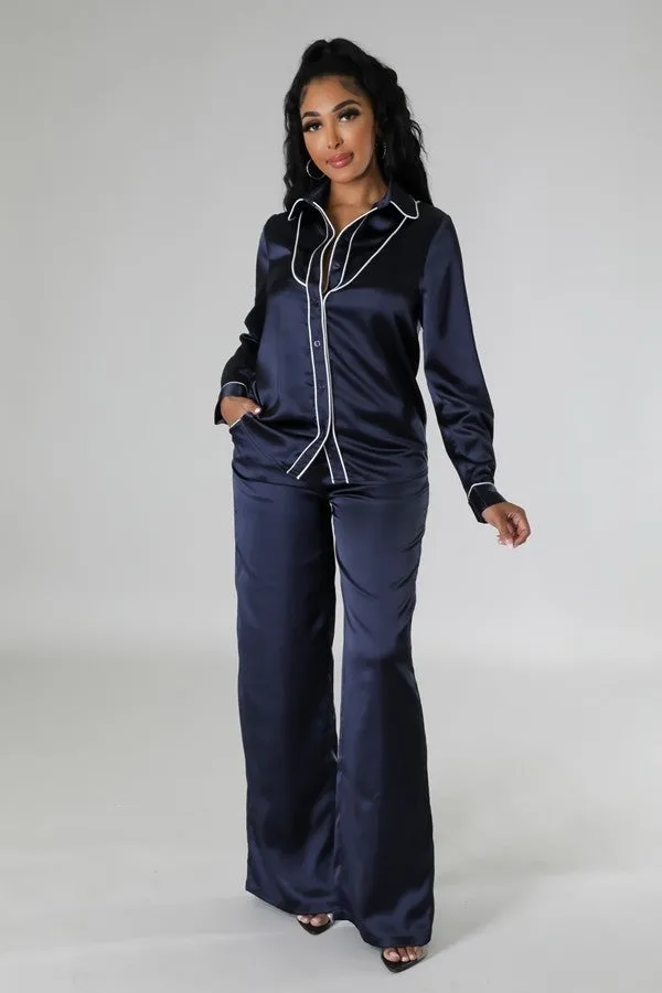 Luxurious Long Sleeve Top and Pants Set