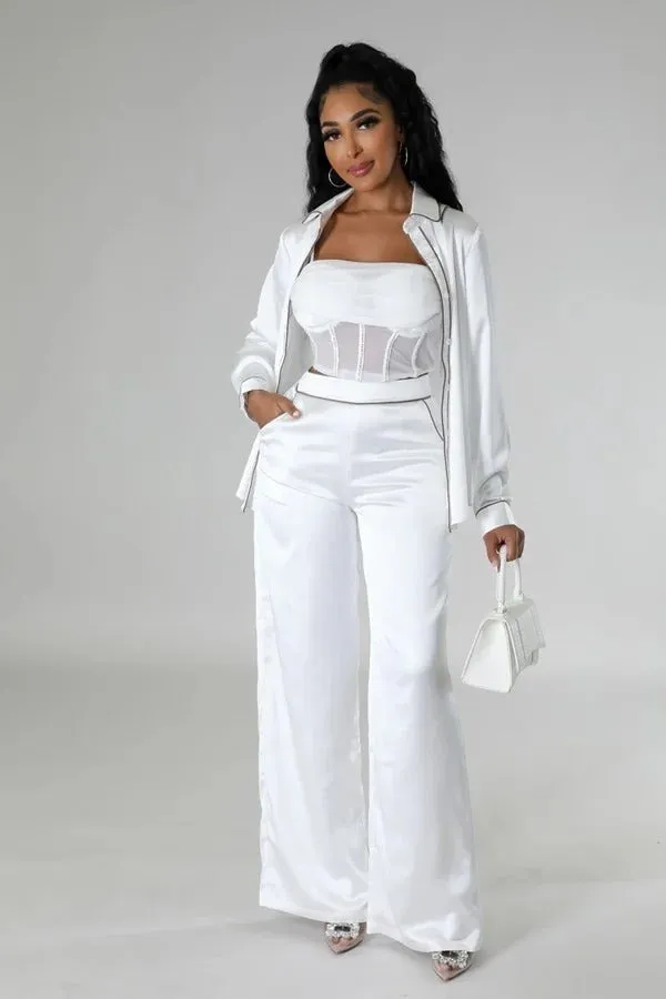 Luxurious Long Sleeve Top and Pants Set