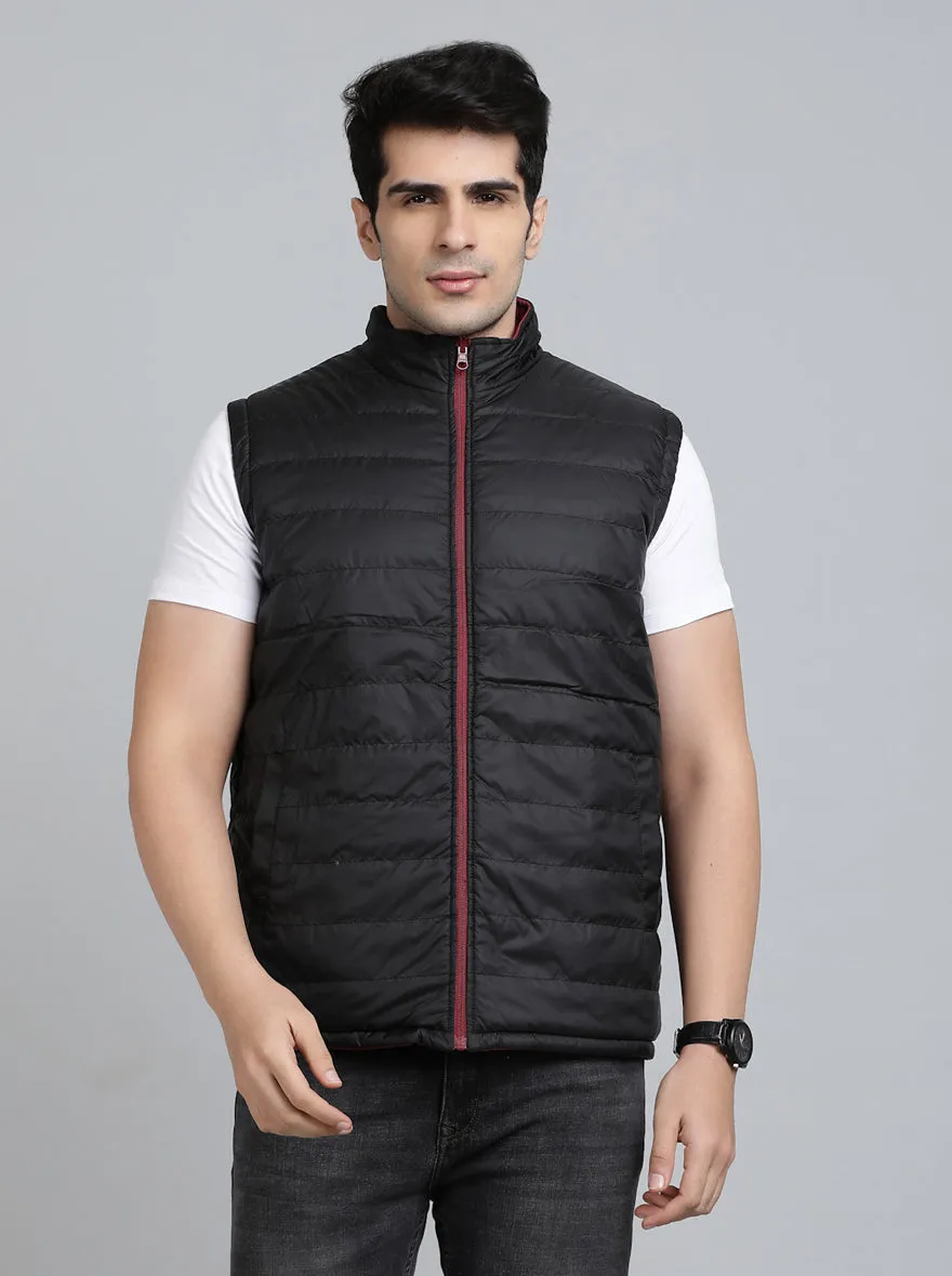 Maroon Solid Slim Fit Winter Jacket | JadeBlue