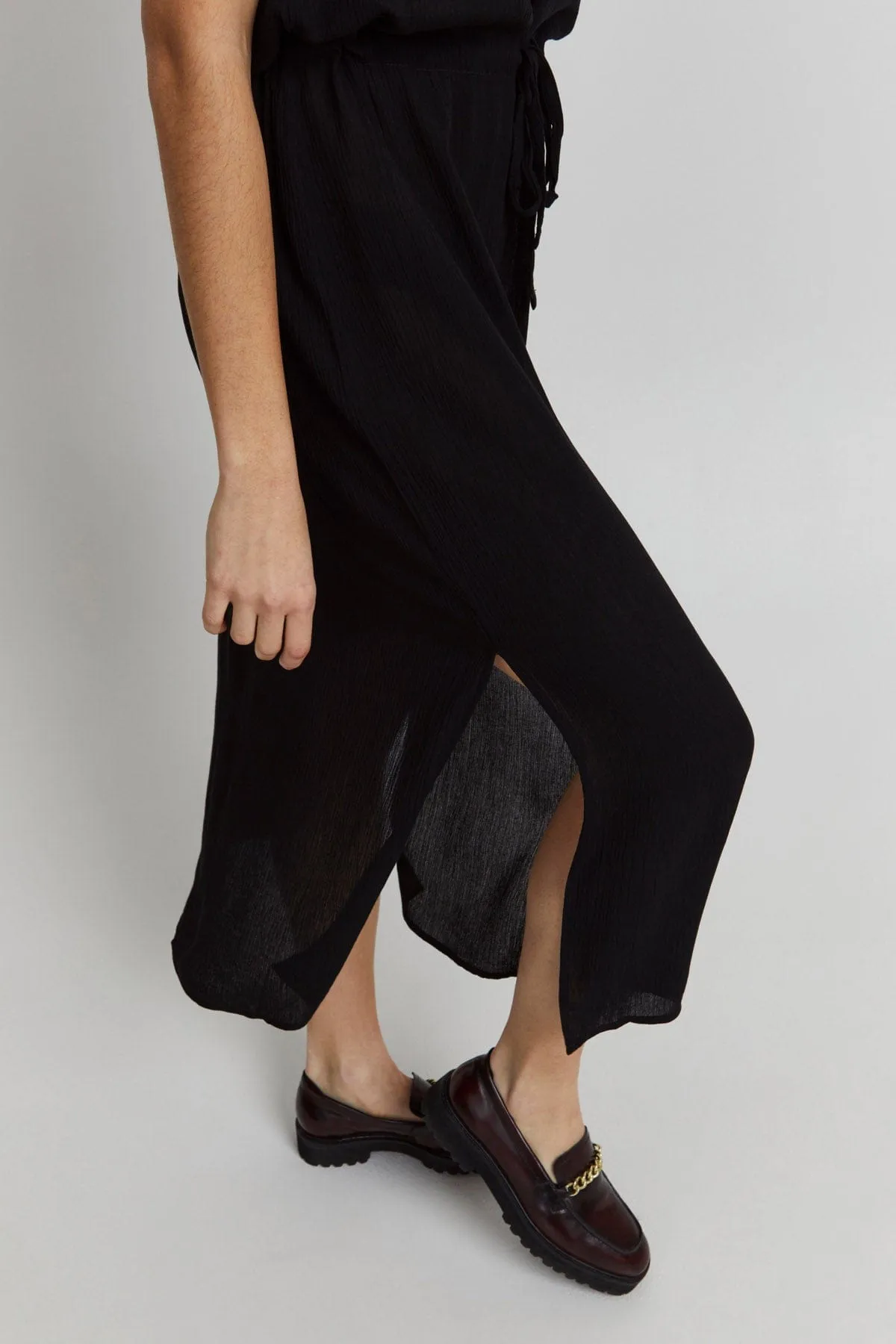 Marrakech Plain Midi Dress - Black