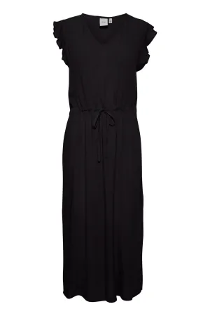 Marrakech Plain Midi Dress - Black