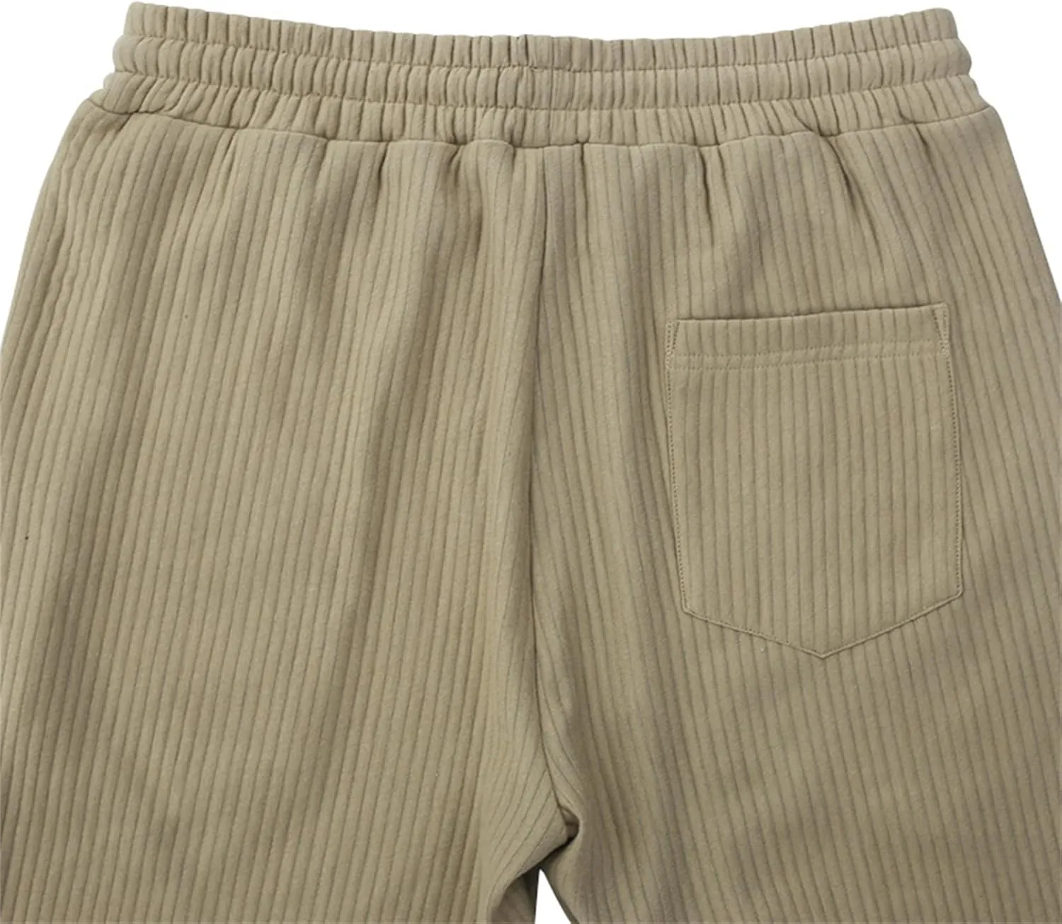 Mens Casual Corduroy Pants Drawstring Straight Harem Loose Sweatpants Elastic Waist Lightweight Fashion Trousers