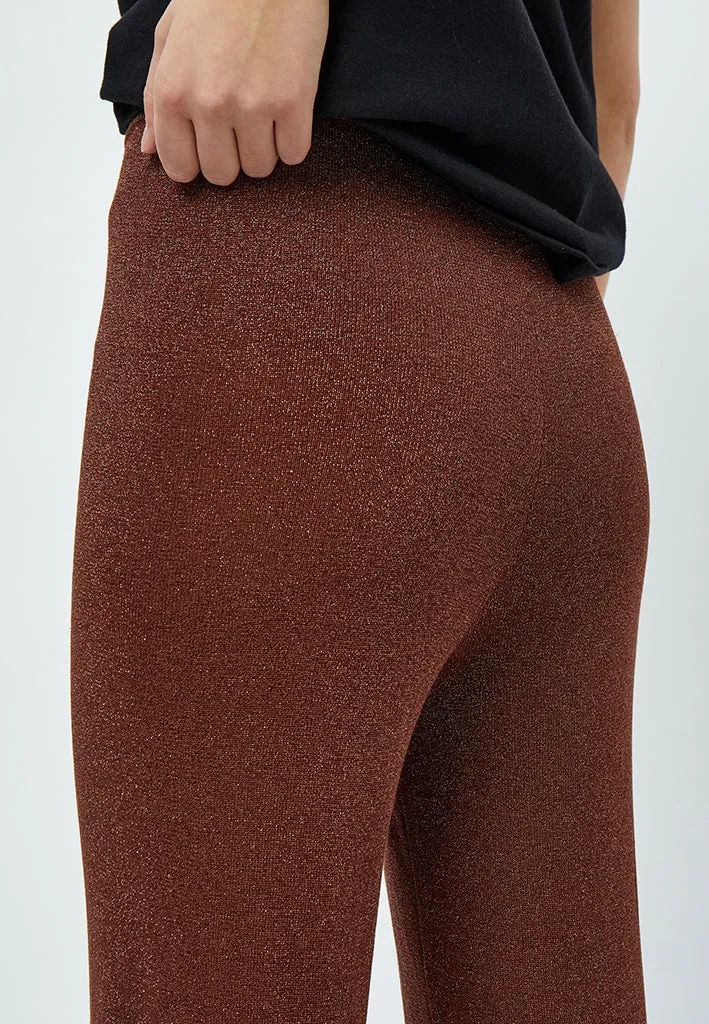 MSAllie Metallic Knit Pants - Dark Cinnamon Brown Metallic