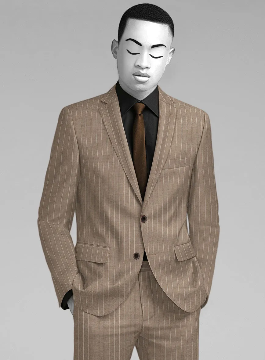 Napolean Tullio Stripe Light Brown Wool Jacket