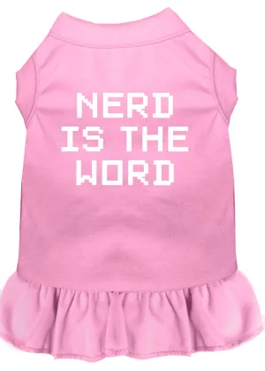 Nerd Is The Word Screen Print Dress Light Pink Lg
