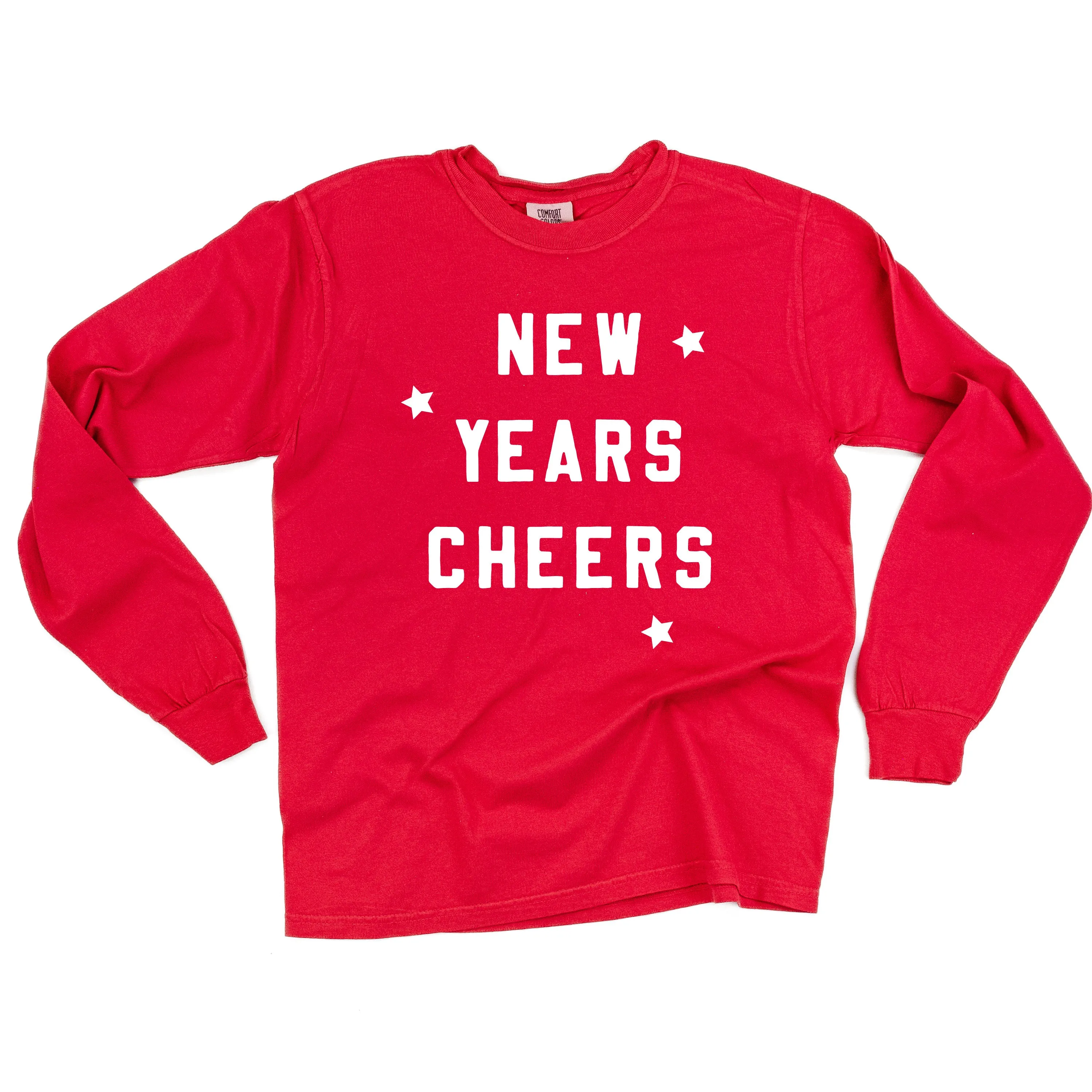 New Years Cheers - Block Font - LONG SLEEVE Comfort Colors Tee
