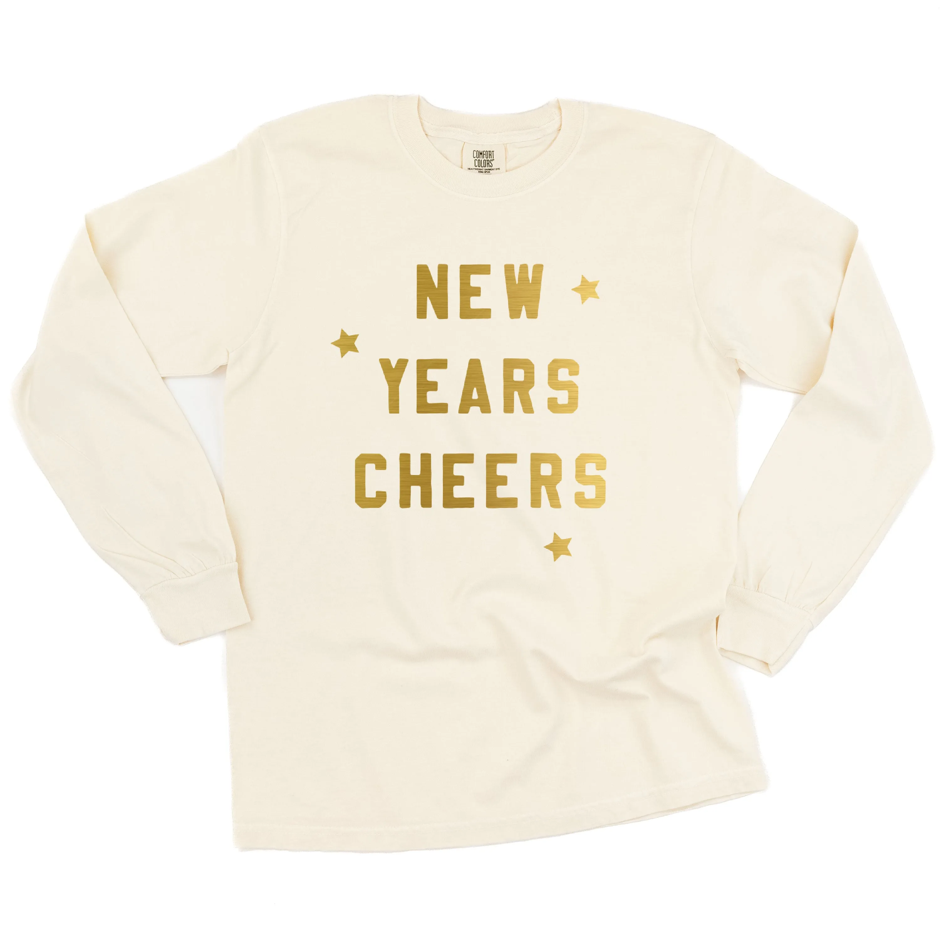 New Years Cheers - Block Font - LONG SLEEVE Comfort Colors Tee