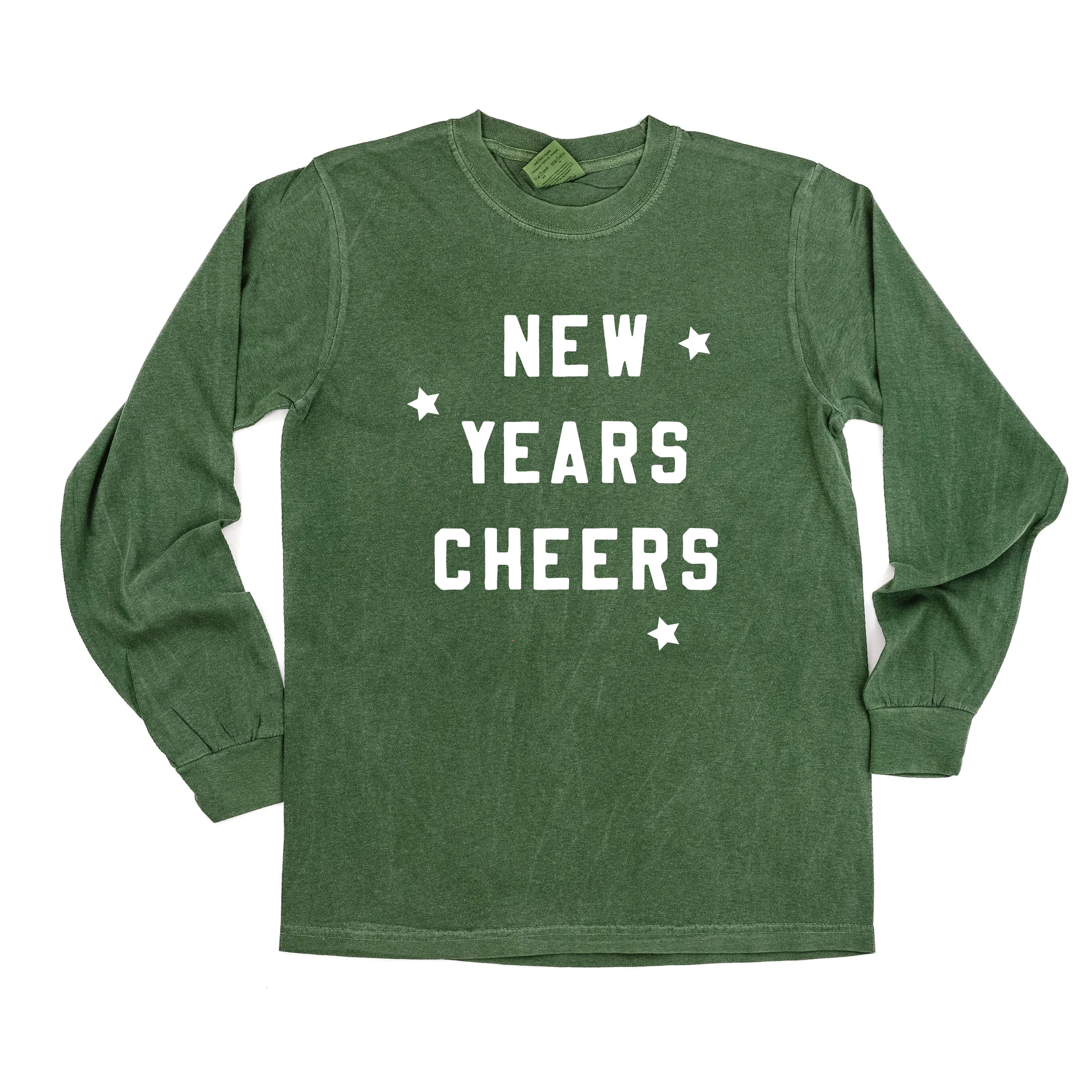 New Years Cheers - Block Font - LONG SLEEVE Comfort Colors Tee
