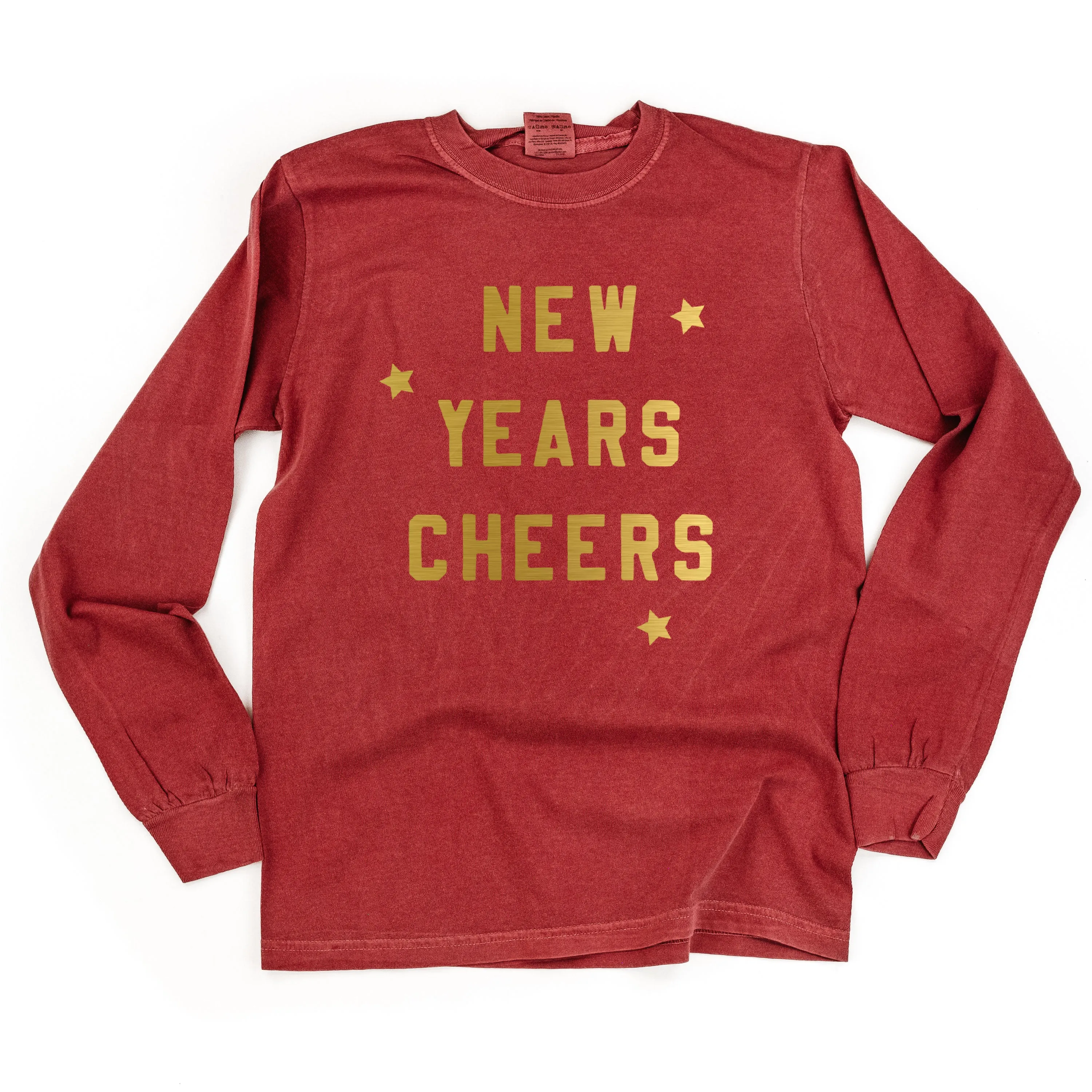 New Years Cheers - Block Font - LONG SLEEVE Comfort Colors Tee