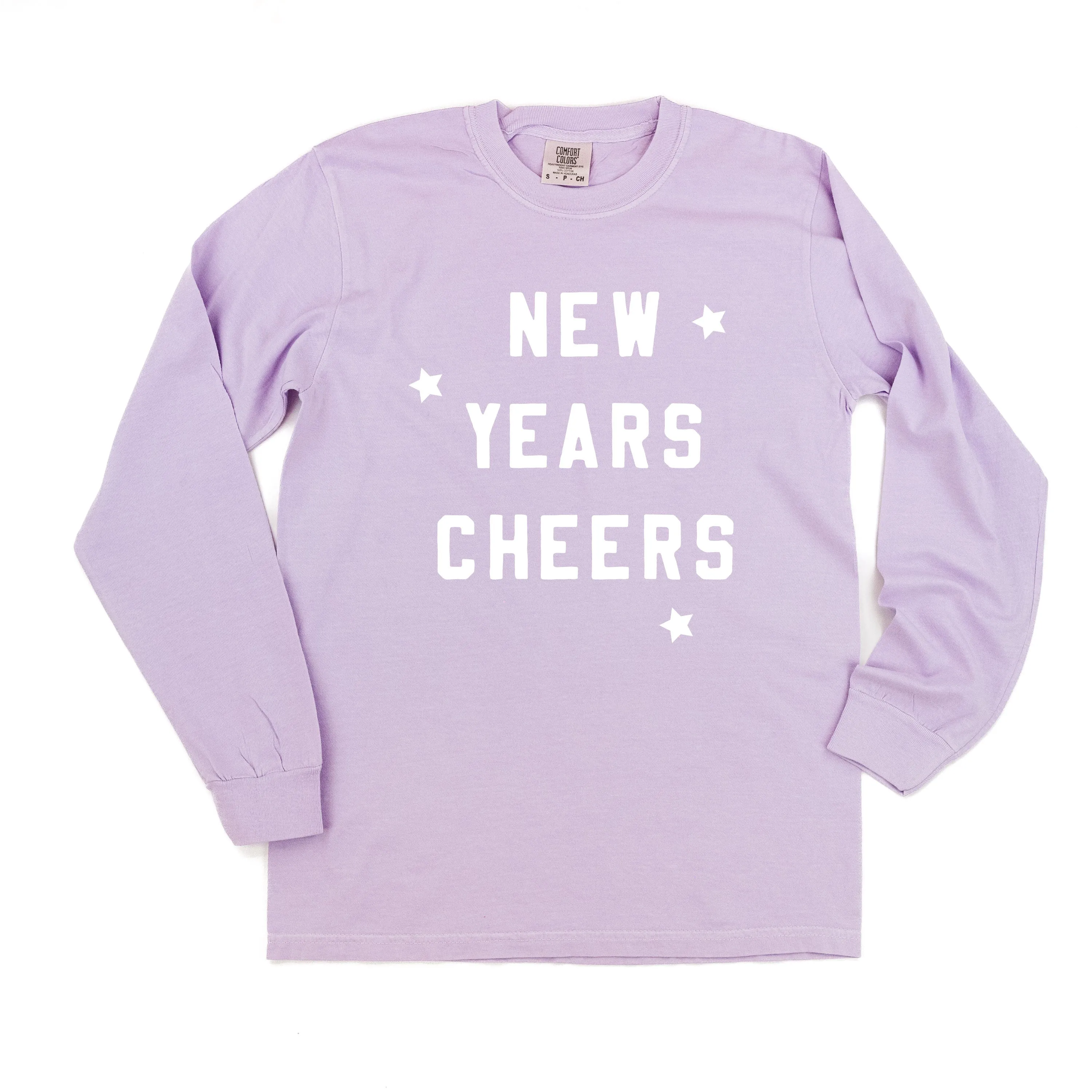 New Years Cheers - Block Font - LONG SLEEVE Comfort Colors Tee