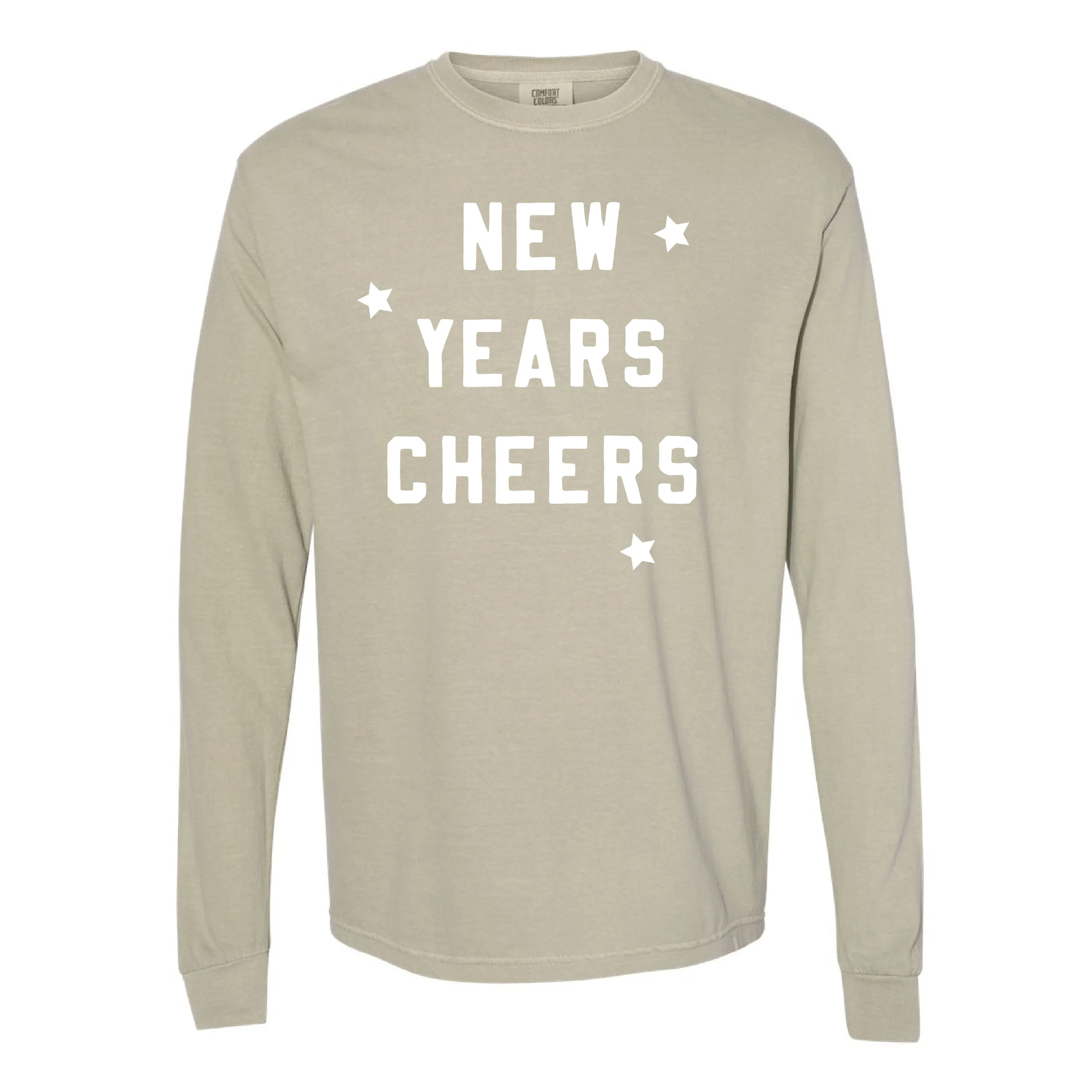 New Years Cheers - Block Font - LONG SLEEVE Comfort Colors Tee