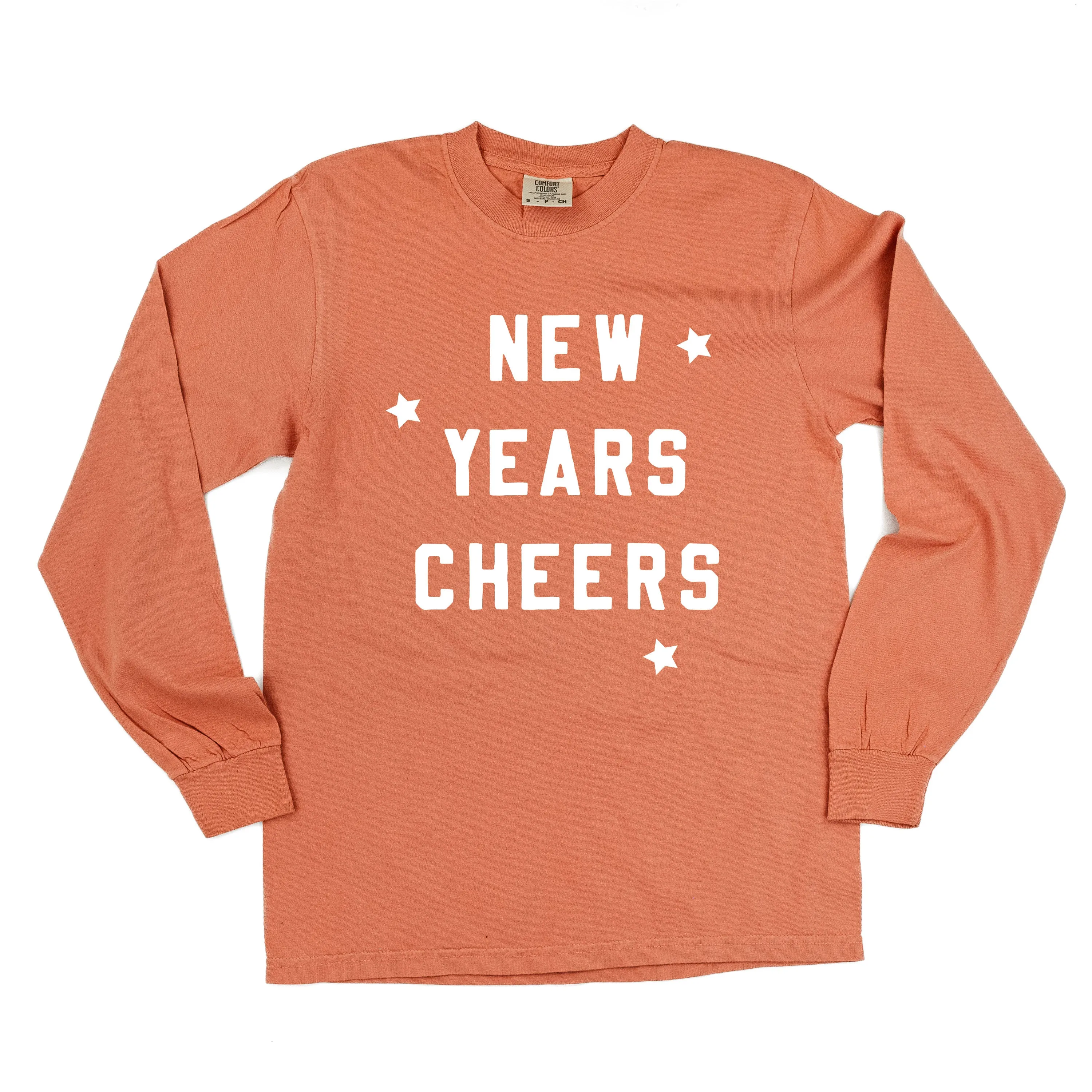New Years Cheers - Block Font - LONG SLEEVE Comfort Colors Tee