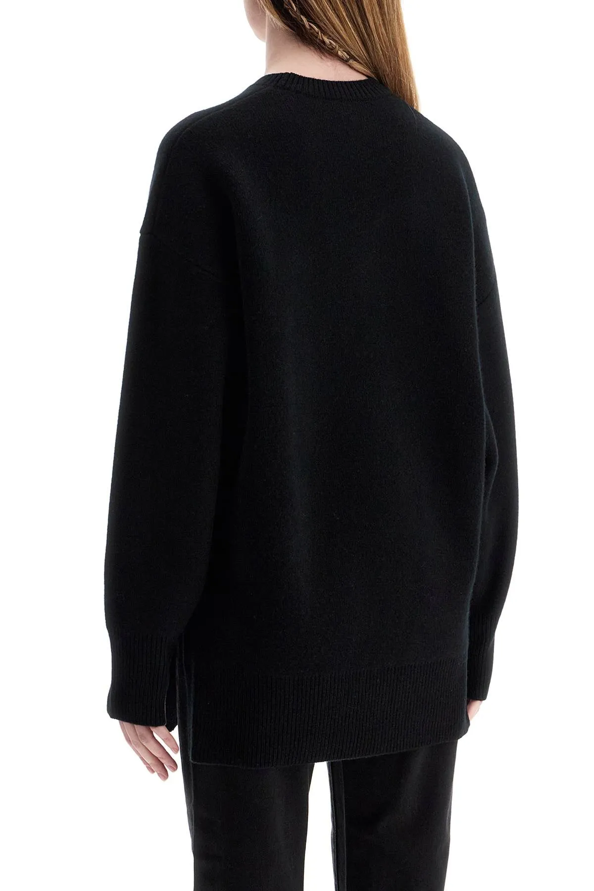 oversized black wool and cashmere sweater 251 WRT4626 YA0132 BLACK