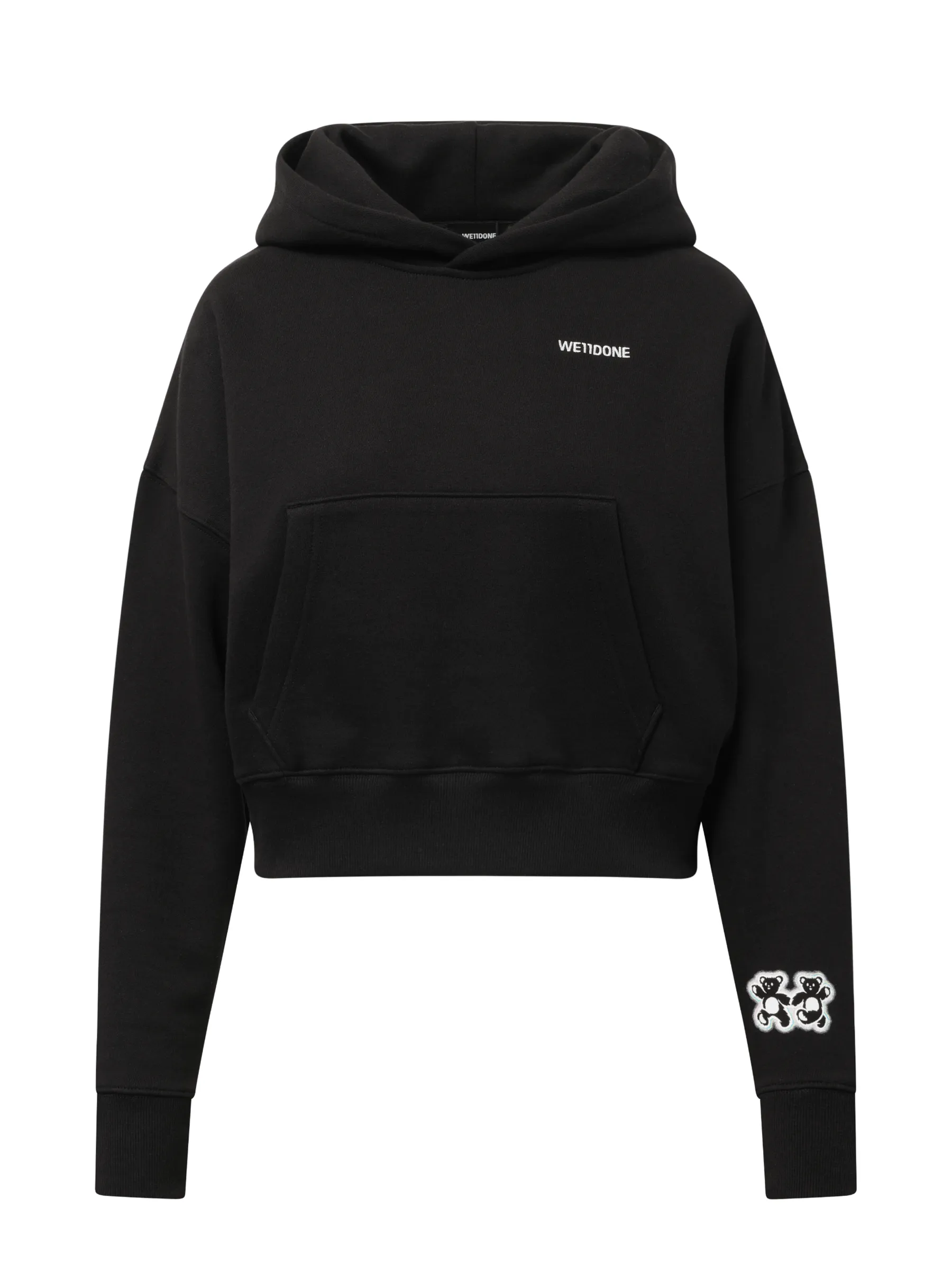 Oversized Teddy Bear Hoodie in Black