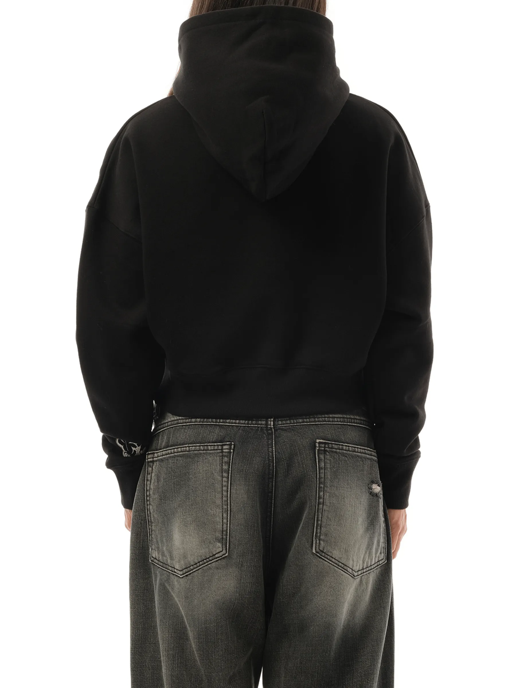 Oversized Teddy Bear Hoodie in Black