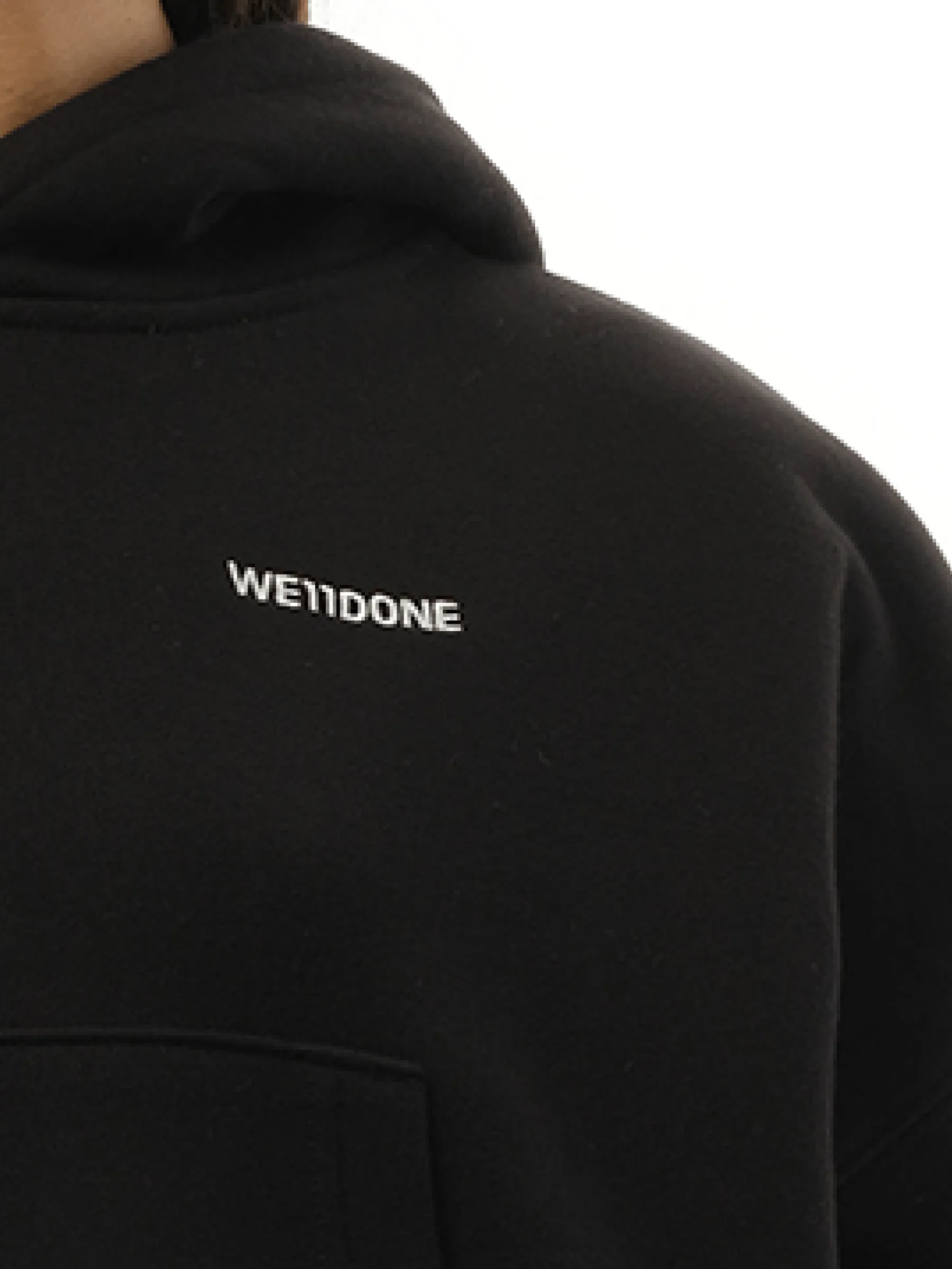 Oversized Teddy Bear Hoodie in Black