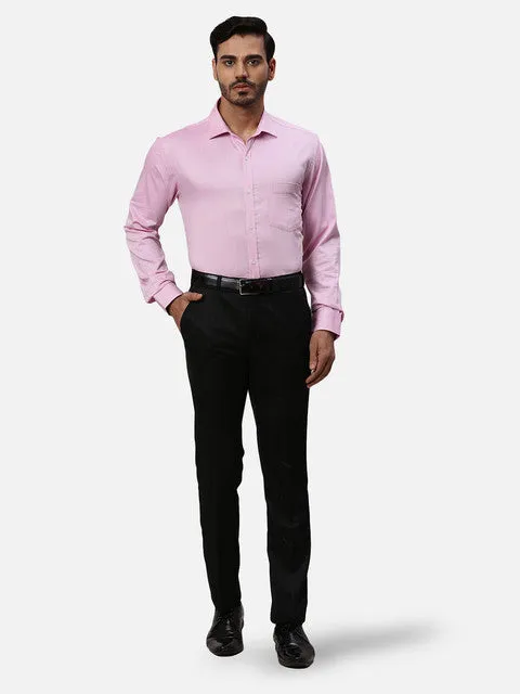 Park Avenue Men Pink Dobby Slim Fit Cotton Formal Shirts