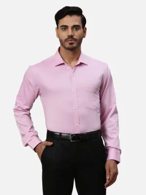 Park Avenue Men Pink Dobby Slim Fit Cotton Formal Shirts