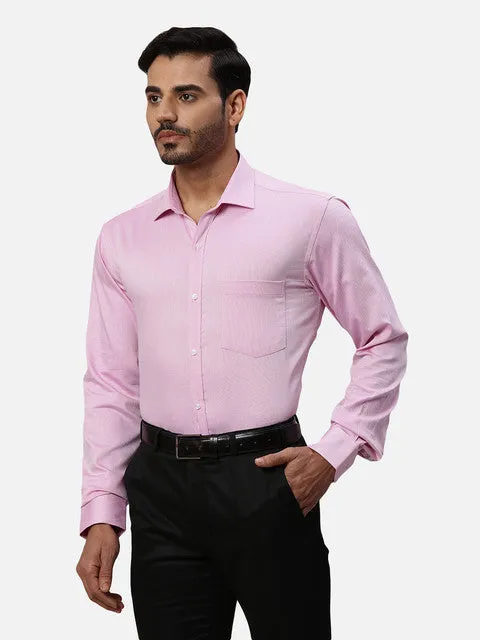 Park Avenue Men Pink Dobby Slim Fit Cotton Formal Shirts