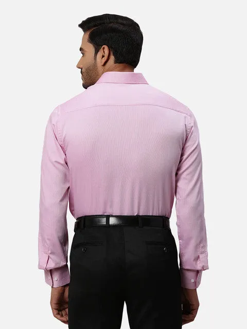 Park Avenue Men Pink Dobby Slim Fit Cotton Formal Shirts