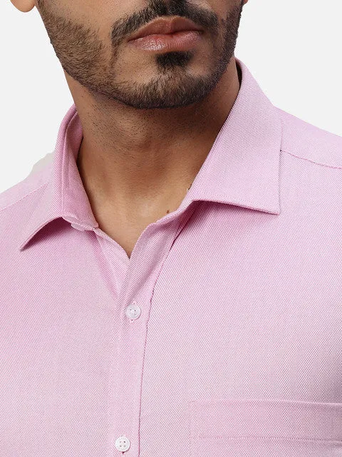 Park Avenue Men Pink Dobby Slim Fit Cotton Formal Shirts
