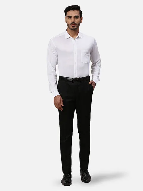 Park Avenue Men White Solid Slim Fit Cotton Blend Formal Shirts
