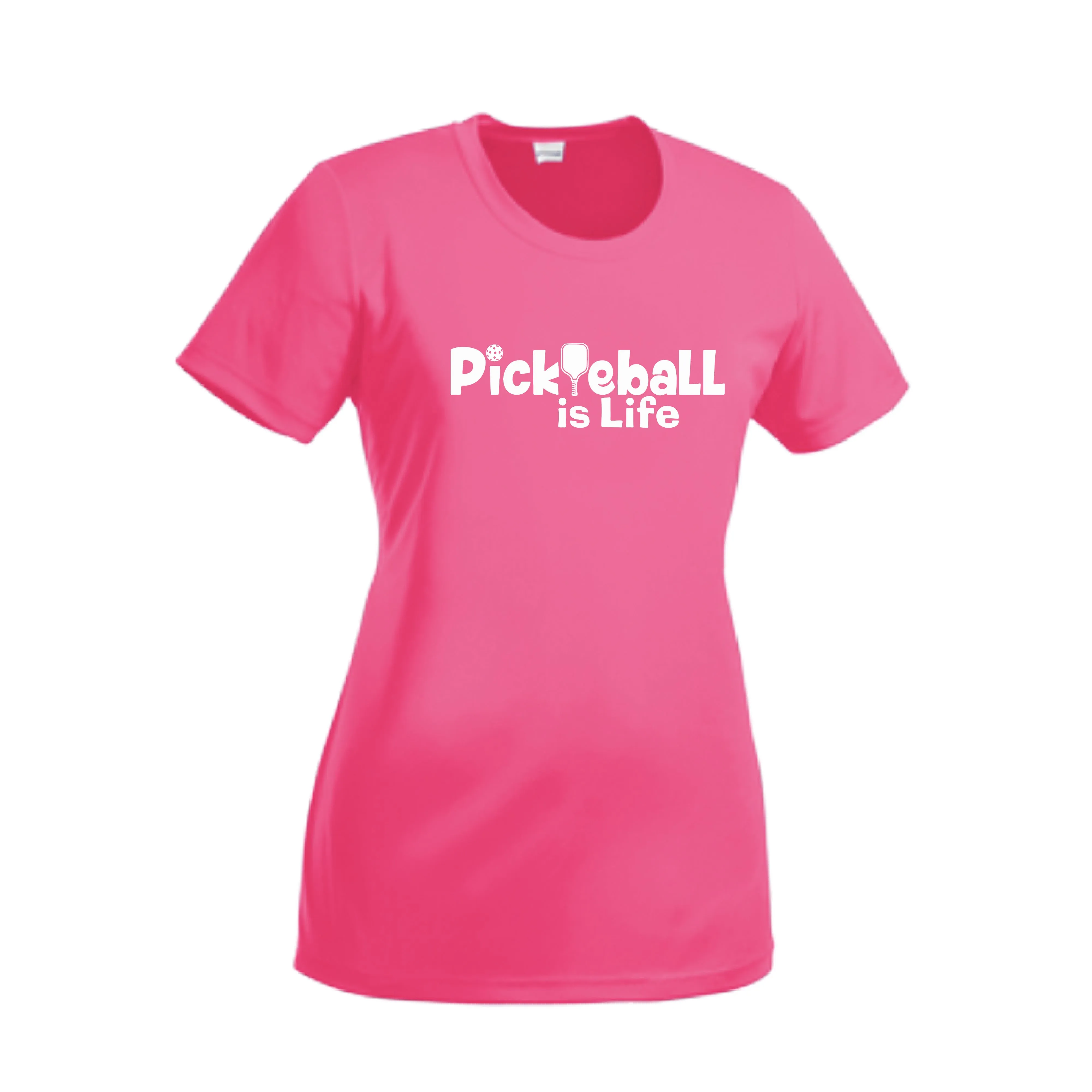 Pickleball Is LIfe | Women’s Short Sleeve Crewneck Pickleball Shirts | 100% Polyester