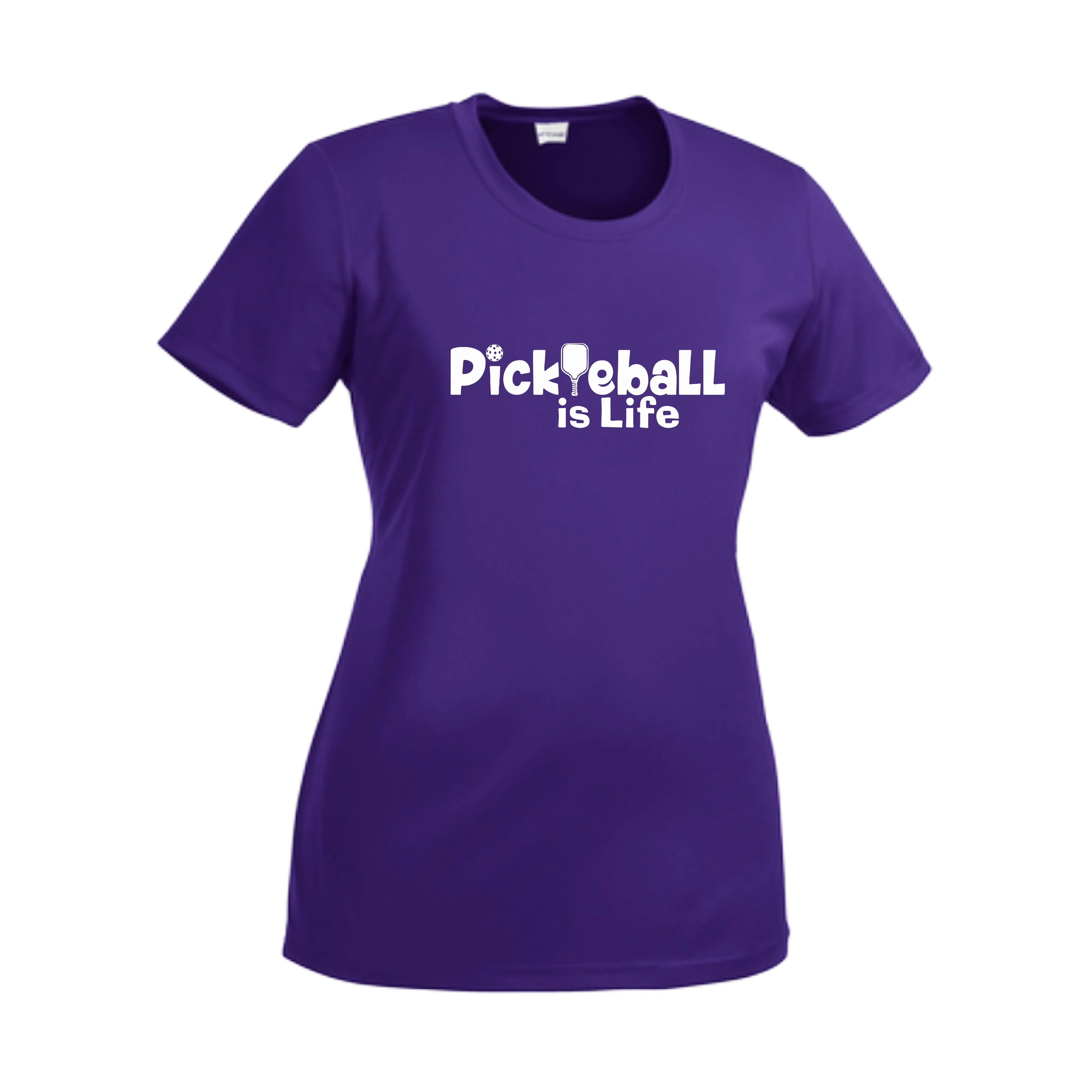 Pickleball Is LIfe | Women’s Short Sleeve Crewneck Pickleball Shirts | 100% Polyester
