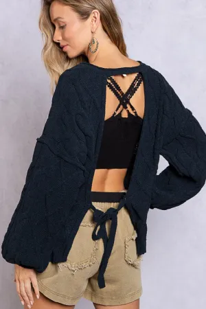 POL V-Neck Sweater with Chain Detail