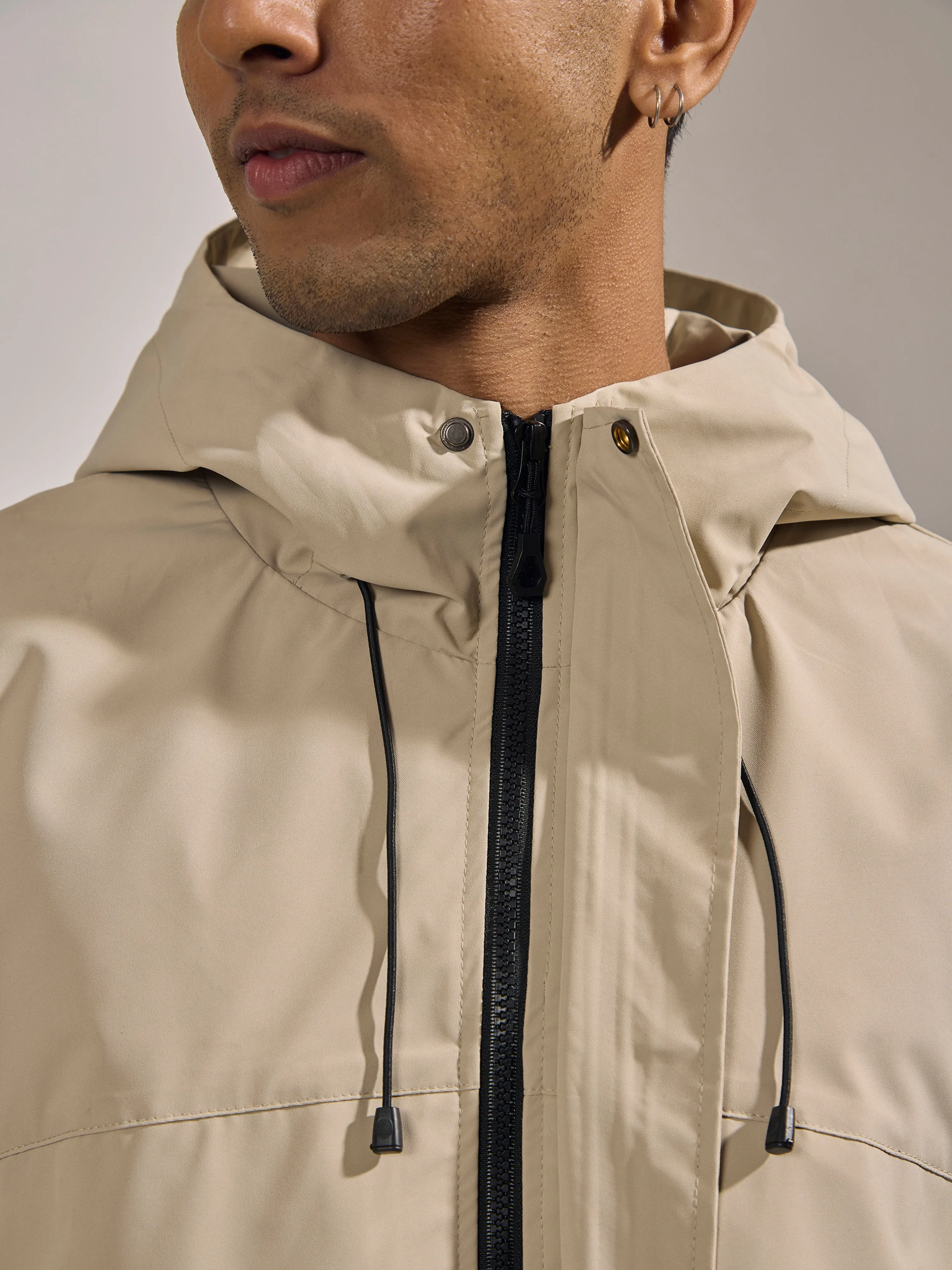 Quiterie - Hooded Nylon Jacket - Light Beige