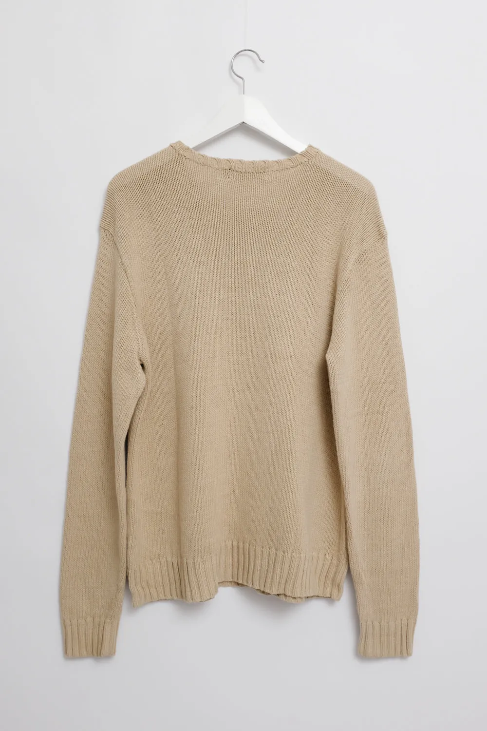 RALPH LAUREN BEIGE OVERSIZE LINEN COTTON SWEATER