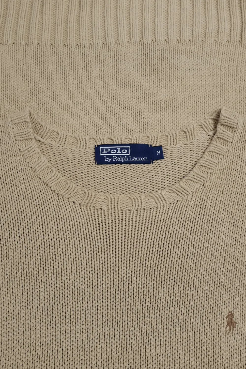RALPH LAUREN BEIGE OVERSIZE LINEN COTTON SWEATER
