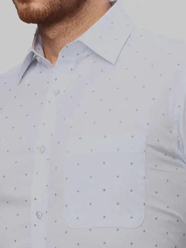 Raymond Men Blue Slim Fit Printed Cotton Shirts