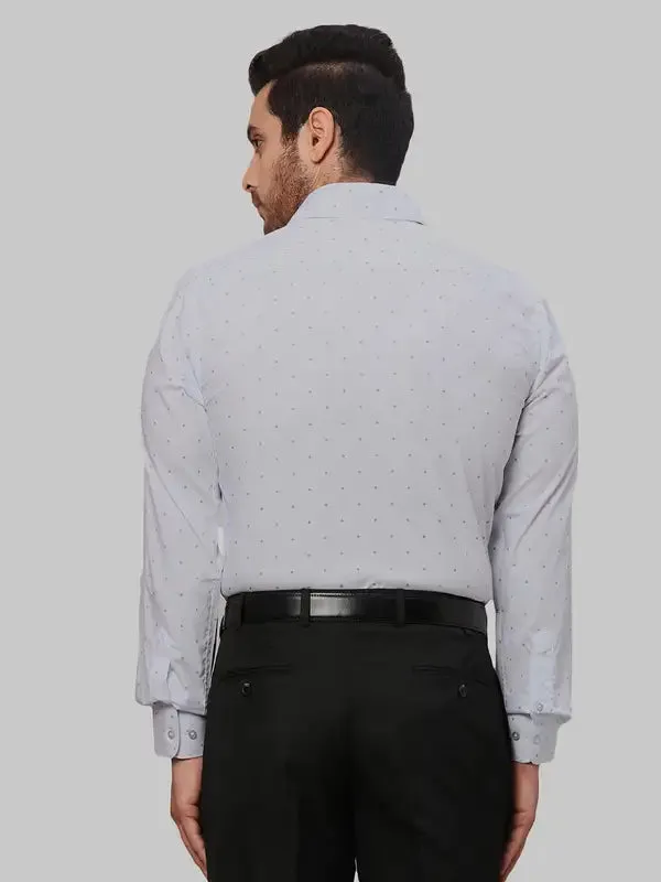 Raymond Men Blue Slim Fit Printed Cotton Shirts