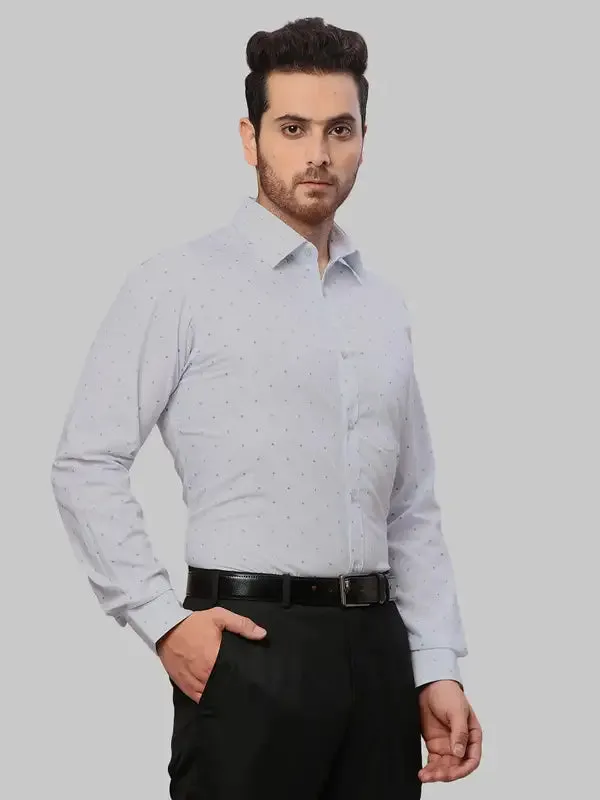Raymond Men Blue Slim Fit Printed Cotton Shirts