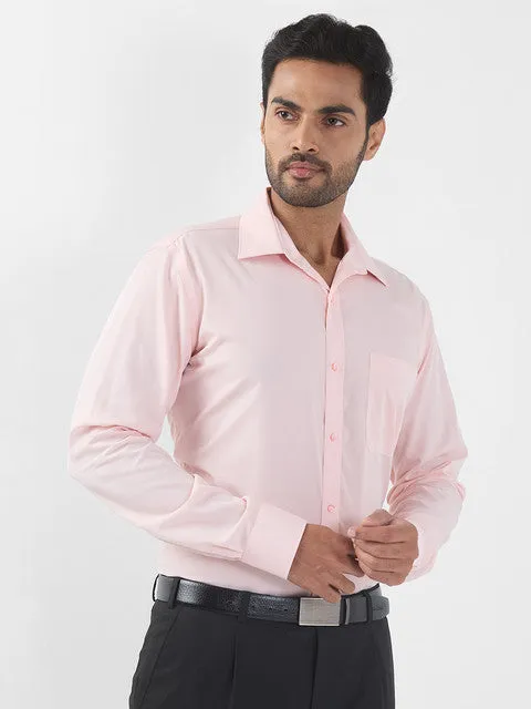 Raymond Men Orange Solid Contemporary Fit Cotton Wrinkle Free Formal Shirt