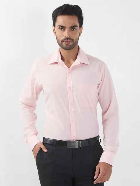 Raymond Men Orange Solid Contemporary Fit Cotton Wrinkle Free Formal Shirt