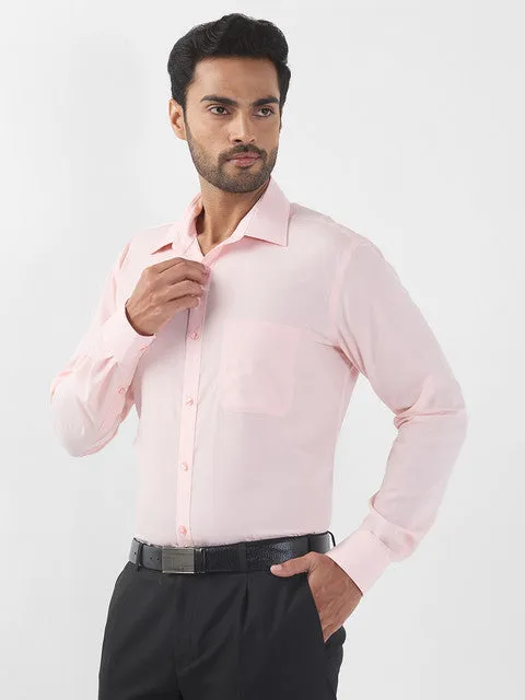 Raymond Men Orange Solid Contemporary Fit Cotton Wrinkle Free Formal Shirt