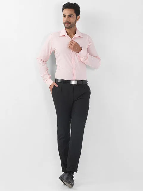 Raymond Men Orange Solid Contemporary Fit Cotton Wrinkle Free Formal Shirt