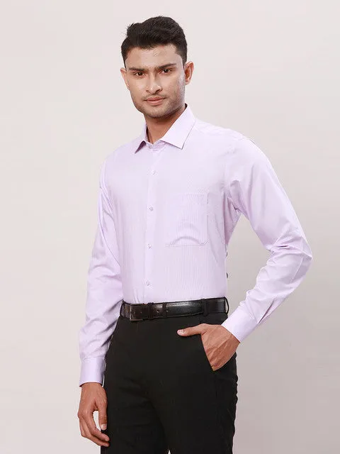 Raymond Men Purple Solid Contemporary Fit Cotton Wrinkle Free Formal Shirt